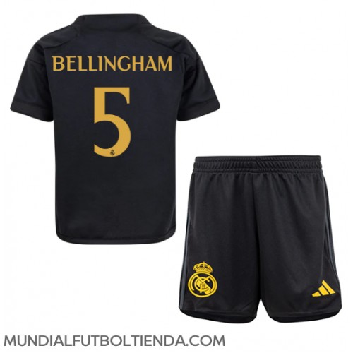 Camiseta Real Madrid Jude Bellingham #5 Tercera Equipación Replica 2023-24 para niños mangas cortas (+ Pantalones cortos)